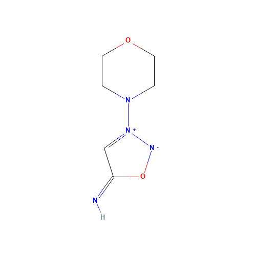 3-MORPHOLINOSYDNONIMINE (CAS: 33876-97-0) - Chemical Structure and Molecular Formula 