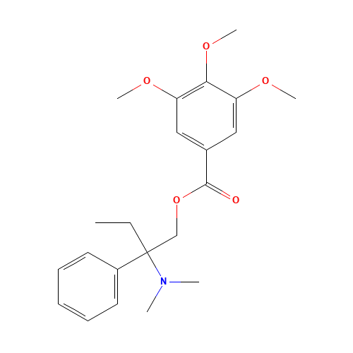 3,4,5-Trimethoxybenzoic acid 2-(dimethylamino)-2-phenylbutyl ester (CAS: 39133-31-8) - Chemical Structure and Molecular Formula 