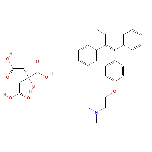 Tamoxifen citrate (CAS: 54965-24-1) - Chemical Structure and Molecular Formula 