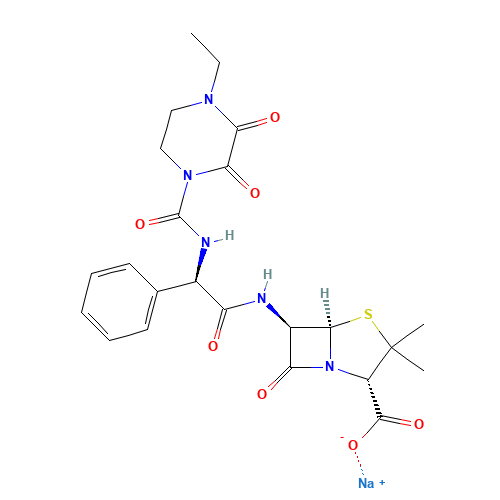 Piperacillin sodium salt (CAS: 59703-84-3) - Chemical Structure and Molecular Formula 