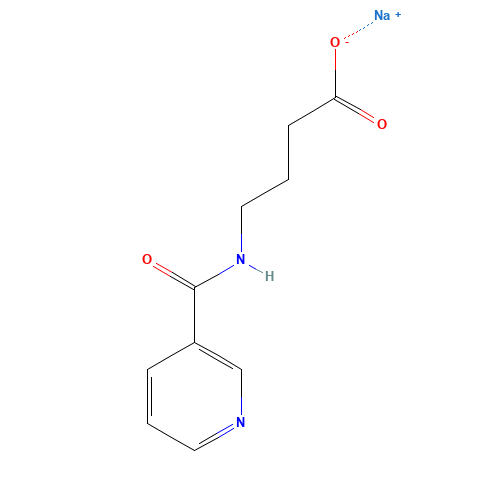 4-[(3-Pyridinylcarbonyl)amino]-butanoic acid monosodium salt (CAS: 62936-56-5) - Chemical Structure and Molecular Formula 