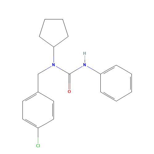 N-((4-Chlorophenyl)methyl)-N-cyclopentyl-N'-phenylurea (CAS: 66063-05-6) - Related Chemical Product