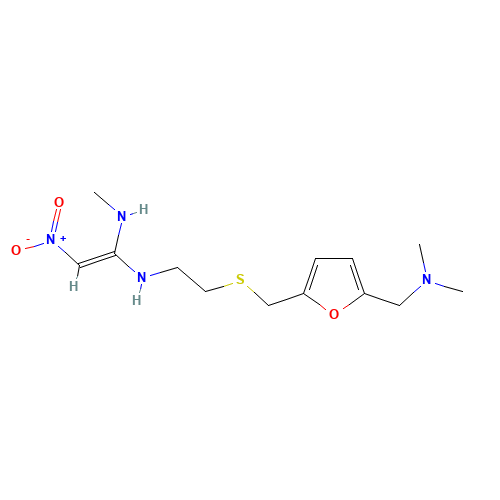 Ranitidine hydrochloride (CAS: 66357-35-5) - Chemical Structure and Molecular Formula 