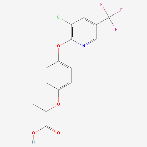 2-[4-[3-chloro-5-(trifluoromethyl)pyridin-2-yl]oxyphenoxy]propanoic acid (CAS: 69806-34-4) - Chemical Structure and Molecular Formula 