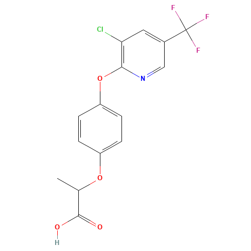 2-[4-[3-chloro-5-(trifluoromethyl)pyridin-2-yl]oxyphenoxy]propanoic acid (CAS: 69806-34-4) - Related Chemical Product