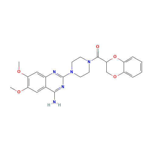 [4-(4-Amino-6,7-dimethoxy-quinazolin-2-yl)piperazin-1-yl]-(2,5-dioxabi cyclo[4.4.0]deca-6,8,10-trien-4-yl)methanone (CAS: 74191-85-8) - Related Chemical Product