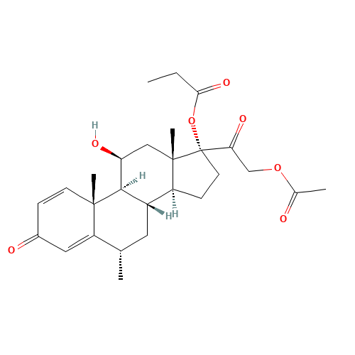 Methylprednisolone aceponate (CAS: 86401-95-8) - Chemical Structure and Molecular Formula 