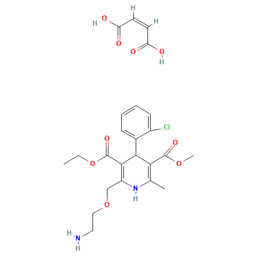 Amlodipine maleate (CAS: 88150-47-4) - Chemical Structure and Molecular Formula 