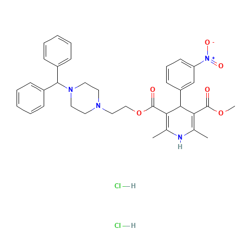 Manidipine hydrochloride (CAS: 89226-75-5) - Chemical Structure and Molecular Formula 