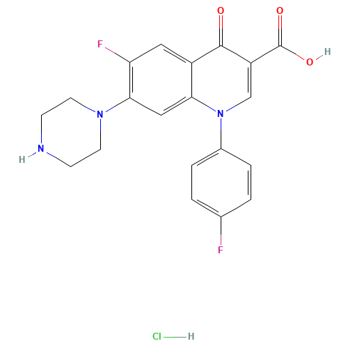 Sarafloxacin hydrochloride (CAS: 91296-87-6) - Chemical Structure and Molecular Formula 