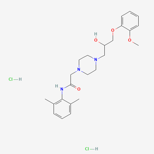 Ranolazine dihydrochloride (CAS: 95635-56-6) - Chemical Structure and Molecular Formula 