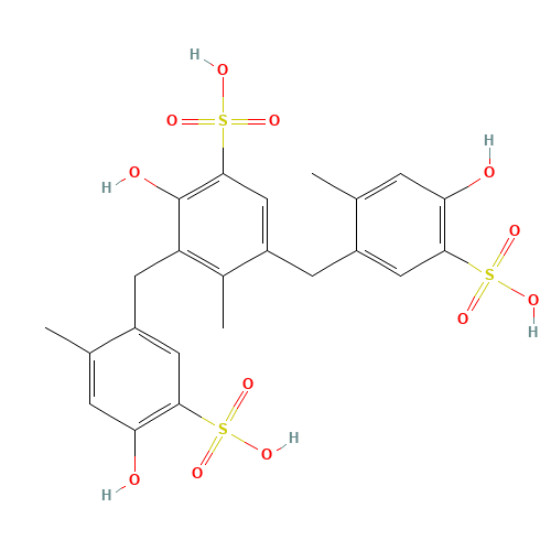 Dihydroxydimethyldiphenylmethanedisulphonic acid polymer (CAS: 101418-00-2) - Chemical Structure and Molecular Formula 