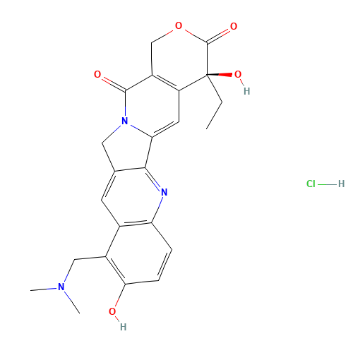 Topotecan hydrochloride (CAS: 119413-54-6) - Chemical Structure and Molecular Formula 
