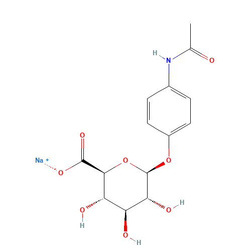 ACETAMINOPHEN GLUCURONIDE SODIUM SALT (CAS: 120595-80-4) - Chemical Structure and Molecular Formula 