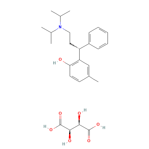 Tolterodine tartrate (CAS: 124937-52-6) - Chemical Structure and Molecular Formula 