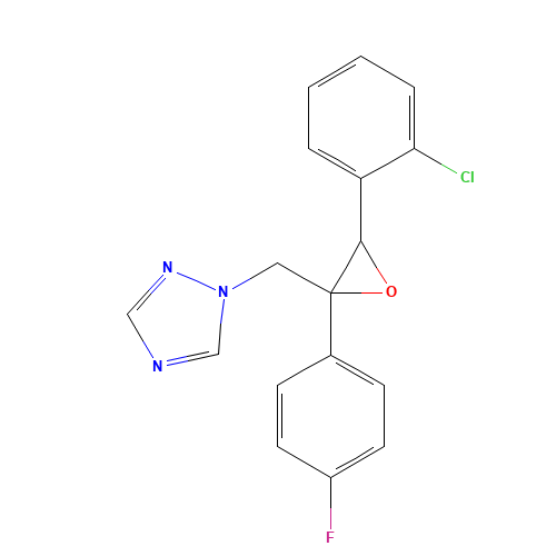 (2RS,3SR)-1-[3-(2-chlorophenyl)-2,3-epoxy-2-(4-fluorophenyl)propyl]-1H-1,2,4-triazole (CAS: 135319-73-2) - Chemical Structure and Molecular Formula 