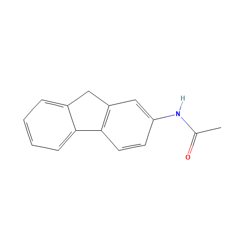 2-ACETAMIDOFLUORENE (CAS: 53-96-3) - Chemical Structure and Molecular Formula 