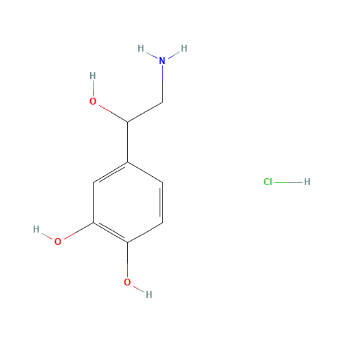 DL-NORADRENALINE HYDROCHLORIDE (CAS: 55-27-6) - Chemical Structure and Molecular Formula 