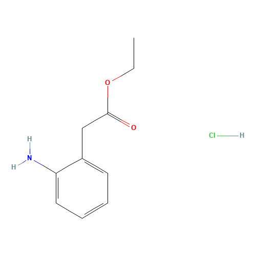 (2-AMINO-PHENYL)-ACETIC ACID ETHYL ESTER HCL (CAS: 61-88-1) - Chemical Structure and Molecular Formula 