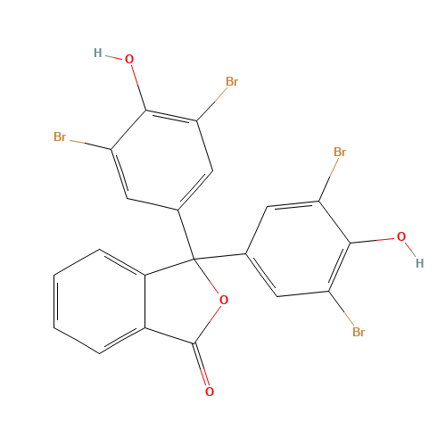 3',3'',5',5''-TETRABROMOPHENOLPHTHALEIN (CAS: 76-62-0) - Chemical Structure and Molecular Formula 