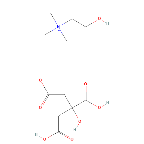 Choline dihydrogencitrate salt (CAS: 77-91-8) - Chemical Structure and Molecular Formula 