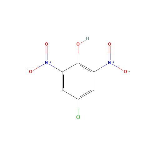 4-CHLORO-2,6-DINITROPHENOL (CAS: 88-87-9) - Chemical Structure and Molecular Formula 