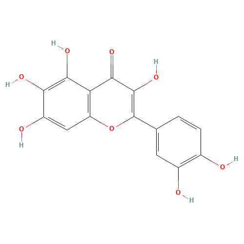 3,3',4',5,6,7-HEXAHYDROXYFLAVONE (CAS: 90-18-6) - Chemical Structure and Molecular Formula 