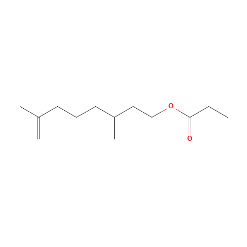 RHODINYL PROPIONATE (CAS: 105-89-5) - Chemical Structure and Molecular Formula 