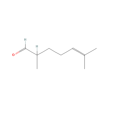 2,6-Dimethyl-5-heptenal (CAS: 106-72-9) - Chemical Structure and Molecular Formula 
