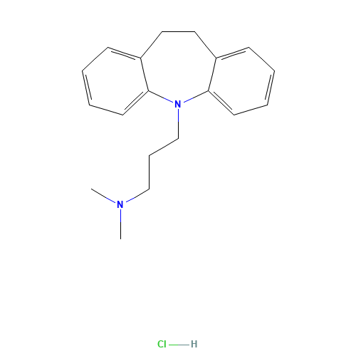 Imipramine hydrochloride (CAS: 113-52-0) - Chemical Structure and Molecular Formula 