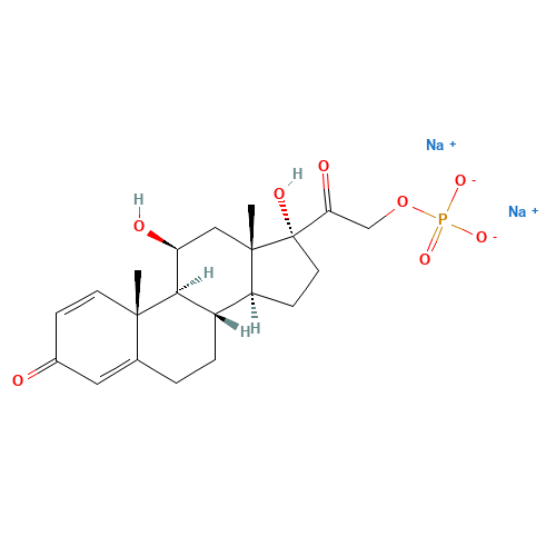 Prednisolone phosphate sodium (CAS: 125-02-0) - Chemical Structure and Molecular Formula 
