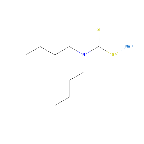 DibutylCarbamodithioic acid sodium salt (CAS: 136-30-1) - Chemical Structure and Molecular Formula 