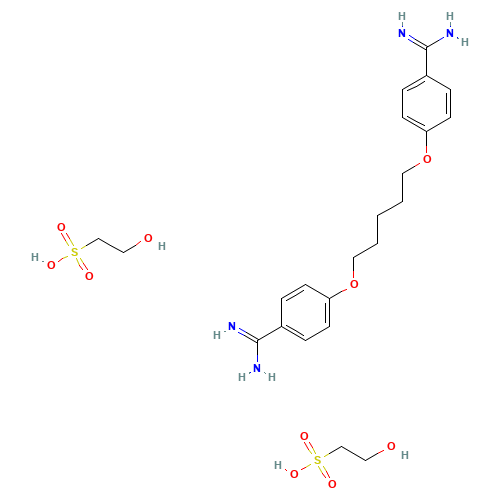 Pentamidine isethionate (CAS: 140-64-7) - Chemical Structure and Molecular Formula 