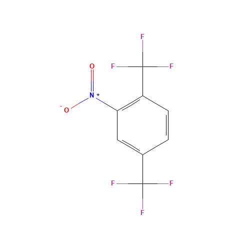 2,5-Bis(trifluoromethyl)nitrobenzene (CAS: 320-88-7) - Chemical Structure and Molecular Formula 