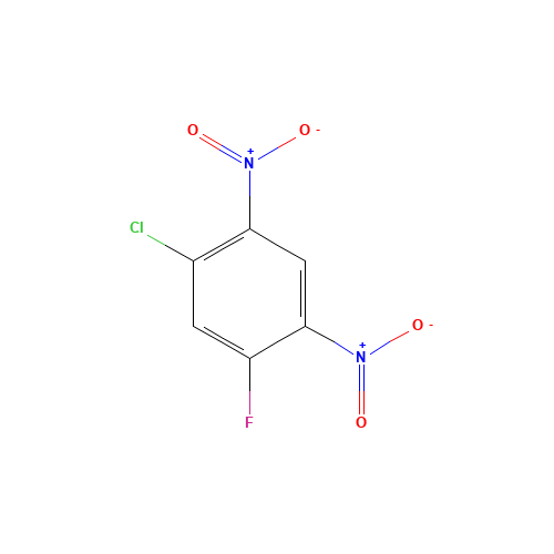 1-CHLORO-5-FLUORO-2,4-DINITROBENZENE (CAS: 327-91-3) - Chemical Structure and Molecular Formula 