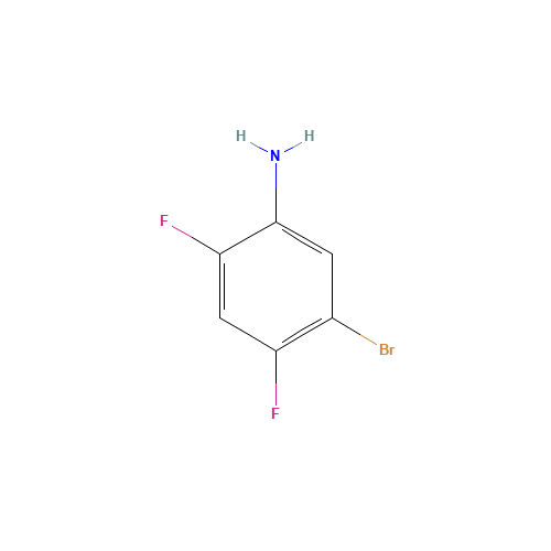 5-BROMO-2,4-DIFLUOROANILINE (CAS: 452-92-6) - Chemical Structure and Molecular Formula 