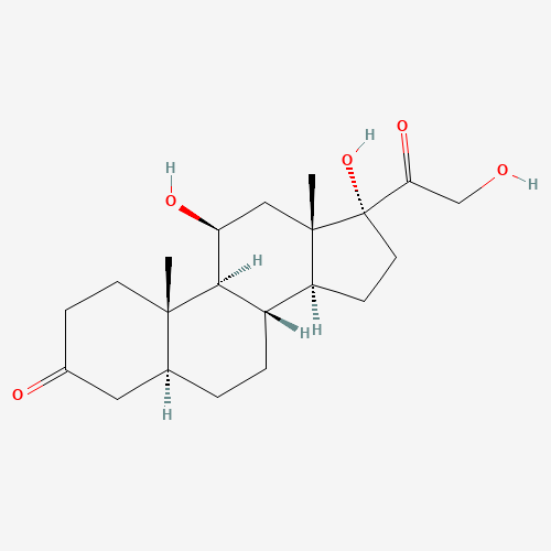 11-BETA,17-ALPHA,21-TRIHYDROXY-5-ALPHA-PREGNANE-3,20-DIONE (CAS: 516-41-6) - Chemical Structure and Molecular Formula 