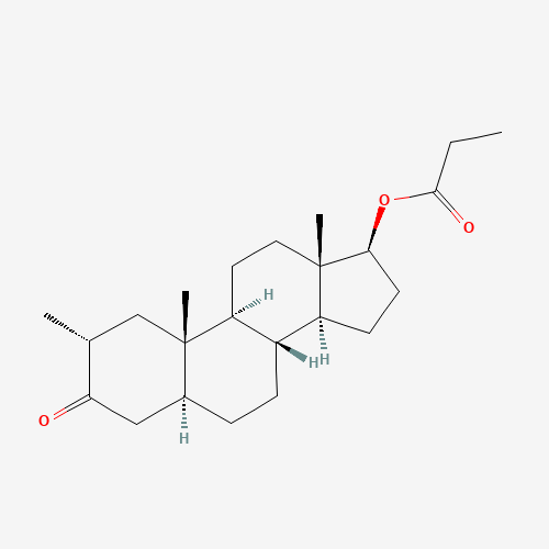 17b-Hydroxy-2a-methyl-5a-androstan-3-one propionate (CAS: 521-12-0) - Chemical Structure and Molecular Formula 