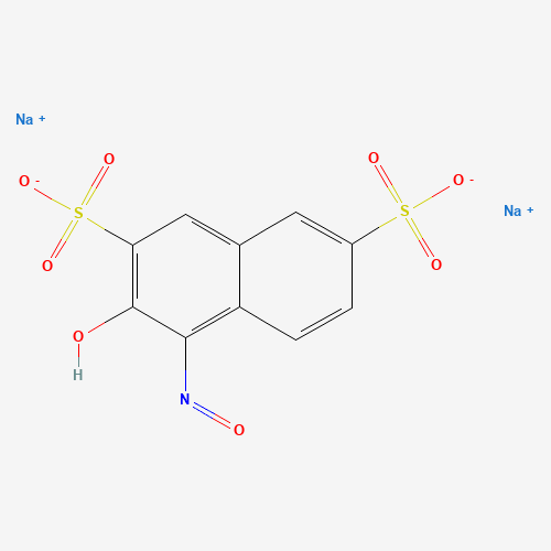1-NITROSO-2-NAPHTHOL-3,6-DISULFONIC ACID DISODIUM SALT (CAS: 525-05-3) - Chemical Structure and Molecular Formula 