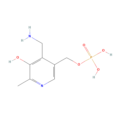 PYRIDOXAMINE-5'-PHOSPHATE (CAS: 529-96-4) - Chemical Structure and Molecular Formula 