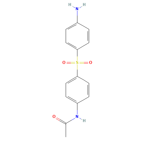 N-MONOACETYL-4,4'-DIAMINODIPHENYL SULFONE (CAS: 565-20-8) - Chemical Structure and Molecular Formula 