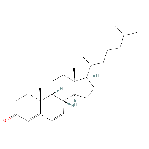 4,6-CHOLESTADIEN-3-ONE (CAS: 566-93-8) - Chemical Structure and Molecular Formula 