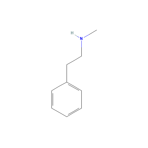 N-METHYLPHENETHYLAMINE (CAS: 589-08-2) - Chemical Structure and Molecular Formula 