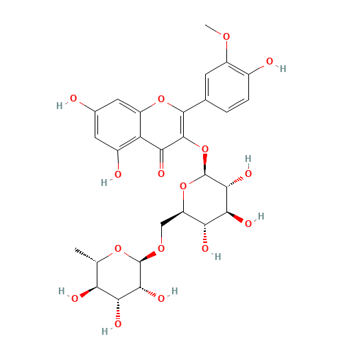ISORHAMNETIN-3-RUTINOSIDE (CAS: 604-80-8) - Chemical Structure and Molecular Formula 