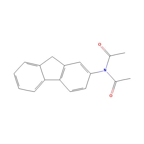 2-DIACETYLAMINOFLUORENE (CAS: 642-65-9) - Chemical Structure and Molecular Formula 