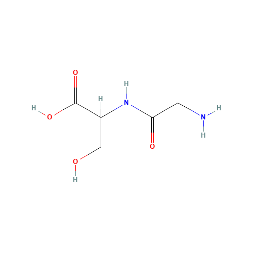 GLYCYL-DL-SERINE (CAS: 687-38-7) - Chemical Structure and Molecular Formula 