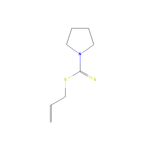 PYRROLIDINODITHIOCARBAMIC ACID ALLYL ESTER (CAS: 701-13-3) - Chemical Structure and Molecular Formula 