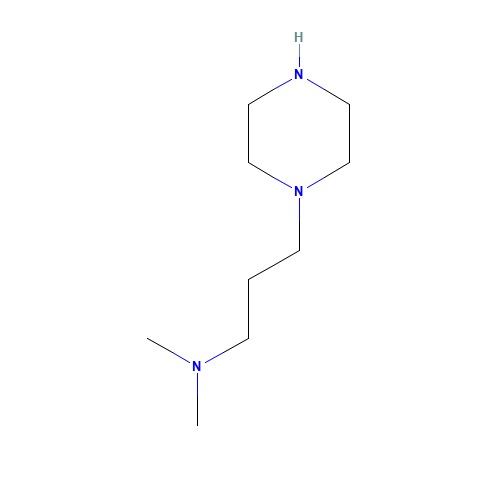 1-[3-(DIMETHYLAMINO)PROPYL]PIPERAZINE (CAS: 877-96-3) - Chemical Structure and Molecular Formula 