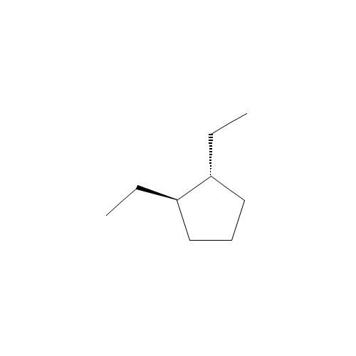 TRANS-1,2-DIETHYLCYCLOPENTANE (CAS: 932-40-1) - Chemical Structure and Molecular Formula 