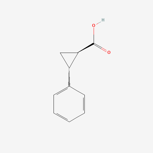 TRANS-2-PHENYL-1-CYCLOPROPANECARBOXYLIC ACID (CAS: 939-90-2) - Chemical Structure and Molecular Formula 